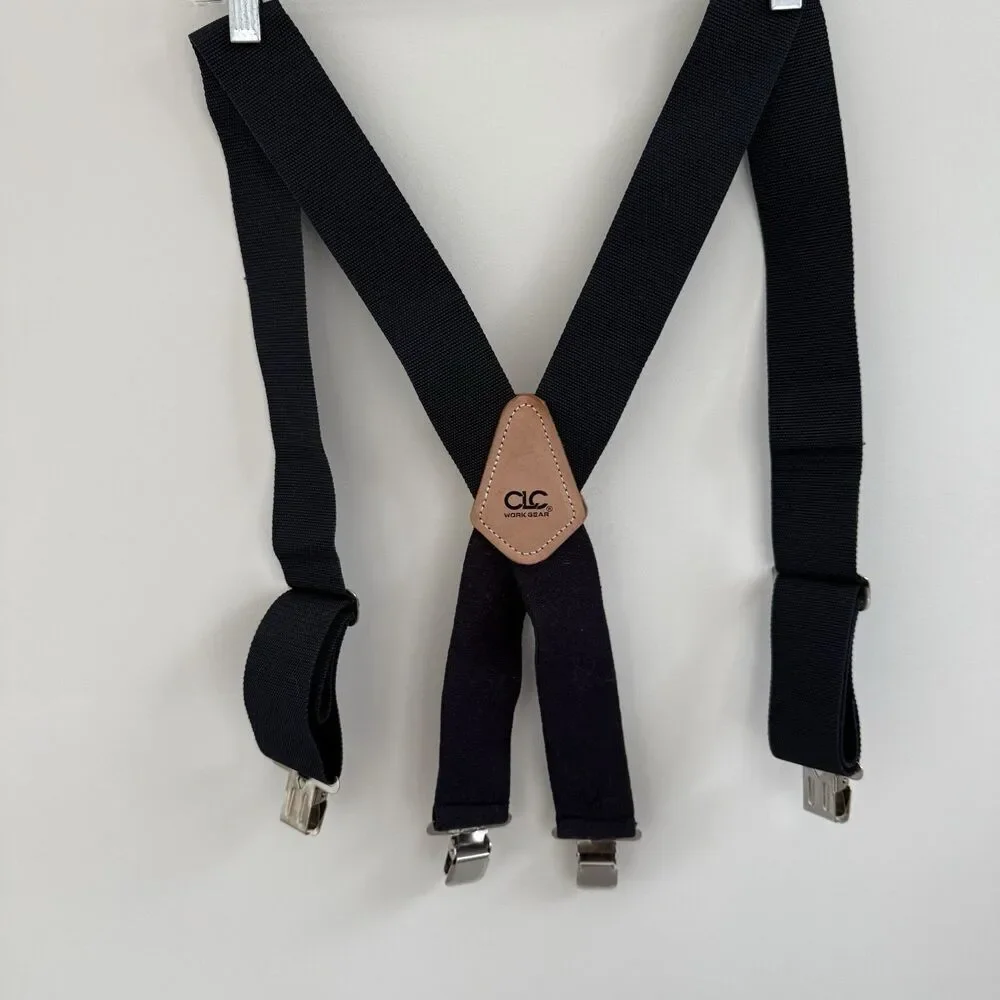 CLC Work Gear 110BLK Heavy Duty Work Suspenders Black Elastic X-Back NWOT